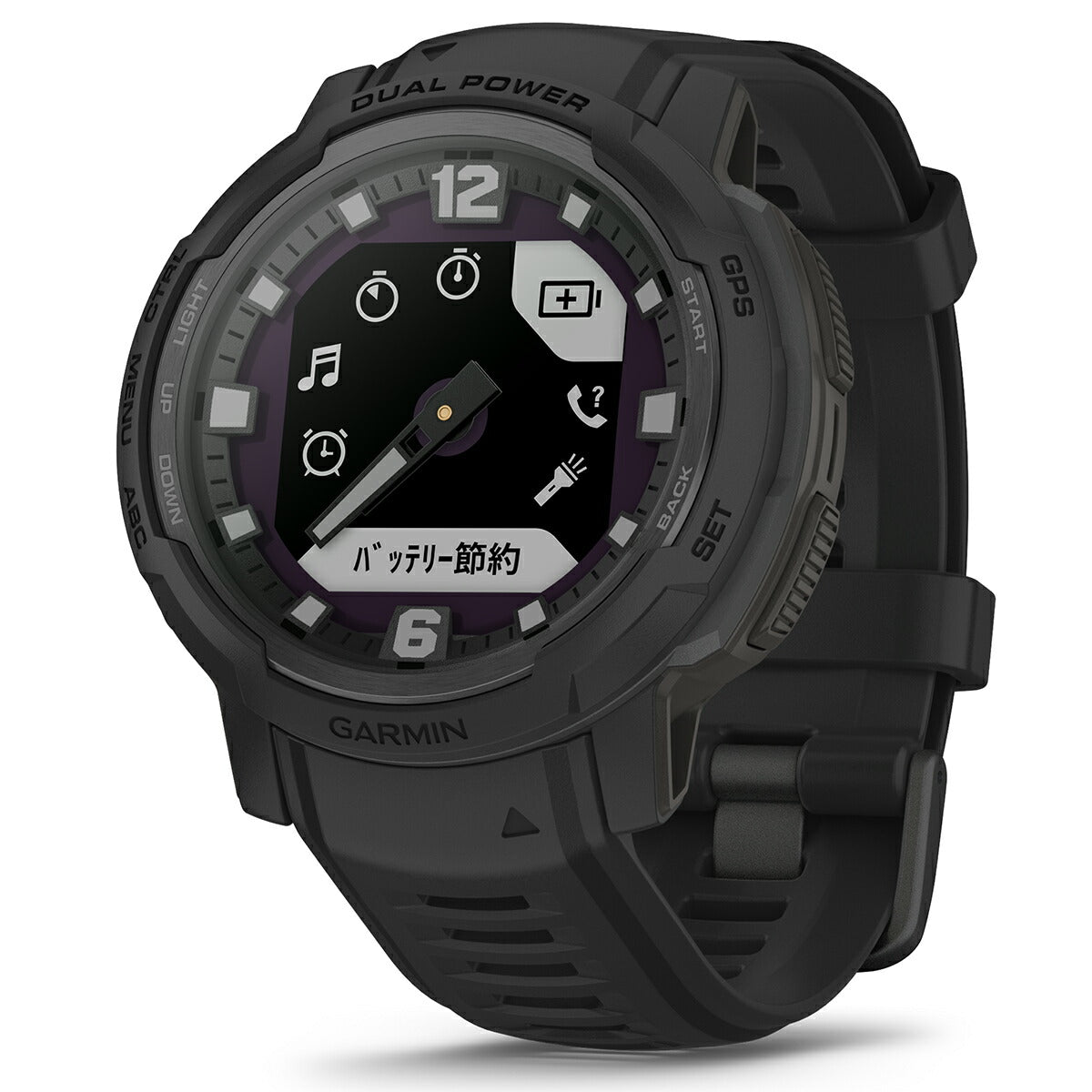 ガーミン GARMIN Instinct Crossover インスティンクト クロスオーバー デュアルパワー タクティクス 010-02730-40 Dual Power Tactical Edition Black スマートウォッチ 腕時計