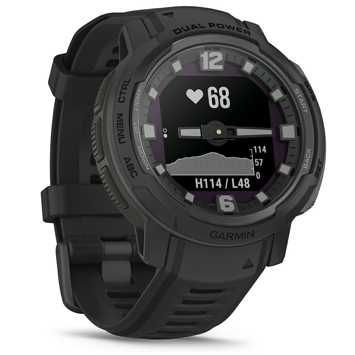 ガーミン GARMIN Instinct Crossover インスティンクト クロスオーバー デュアルパワー タクティクス 010-02730-40 Dual Power Tactical Edition Black スマートウォッチ 腕時計