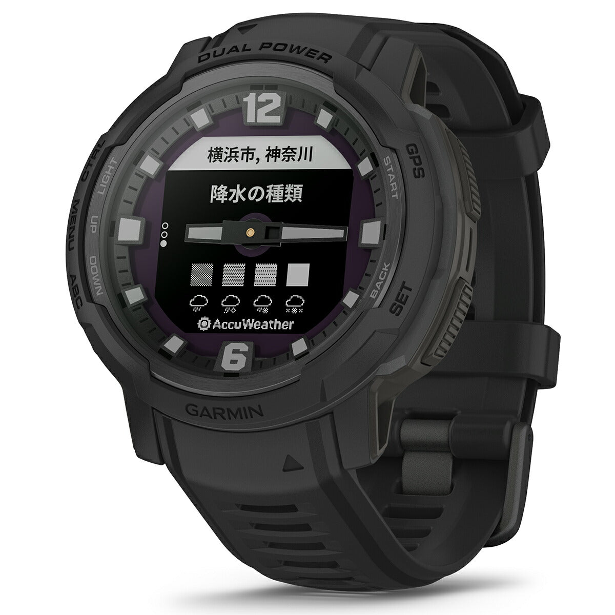 ガーミン GARMIN Instinct Crossover インスティンクト クロスオーバー デュアルパワー タクティクス 010-02730-40 Dual Power Tactical Edition Black スマートウォッチ 腕時計