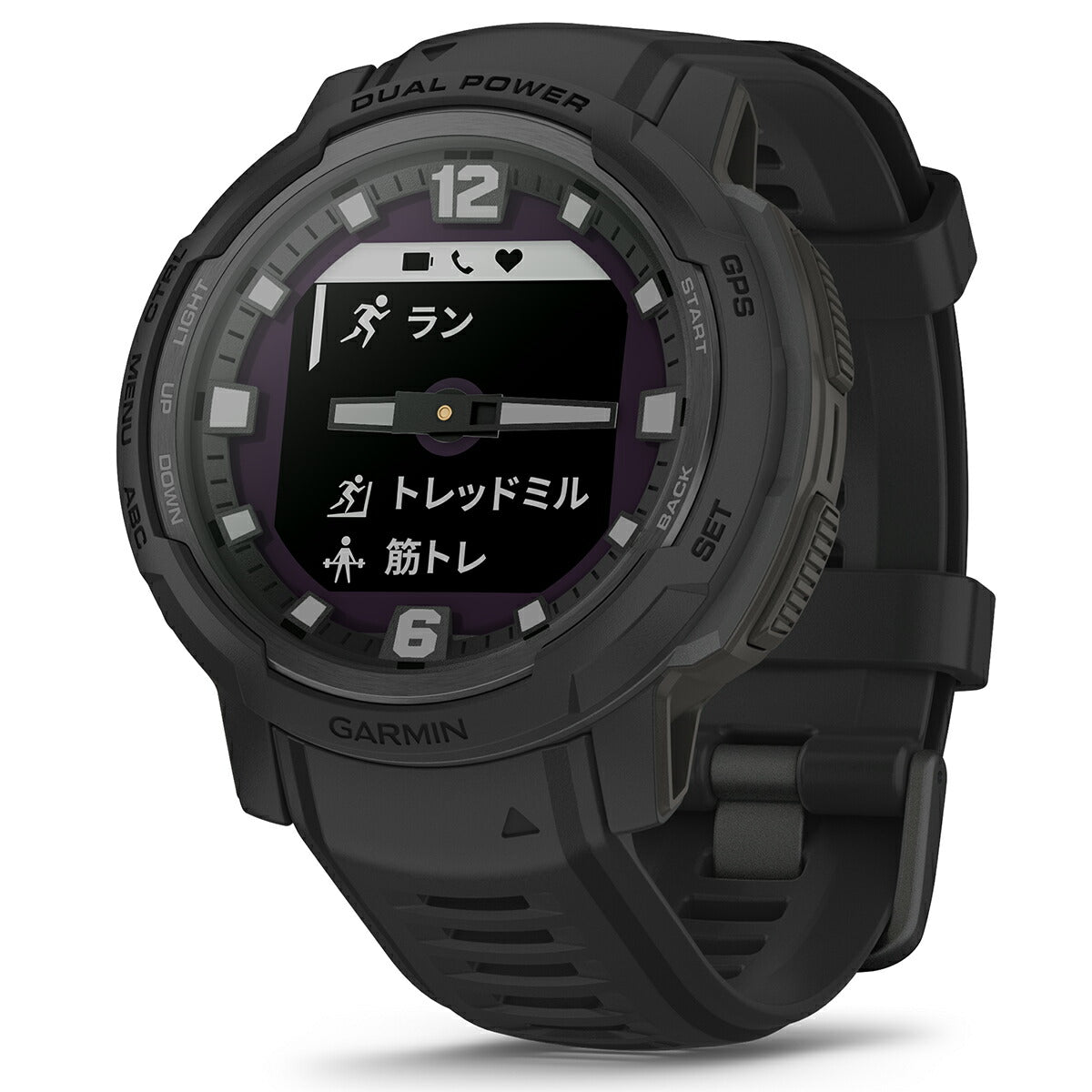 ガーミン GARMIN Instinct Crossover インスティンクト クロスオーバー デュアルパワー タクティクス 010-02730-40 Dual Power Tactical Edition Black スマートウォッチ 腕時計