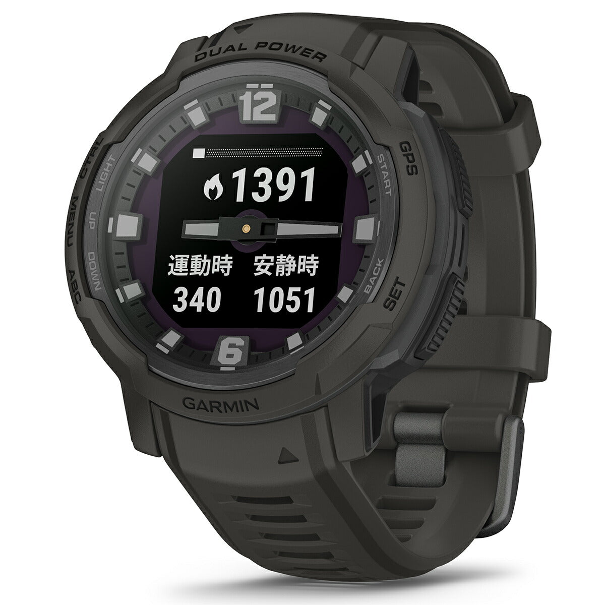 ガーミン GARMIN Instinct Crossover インスティンクト クロスオーバー デュアルパワー 010-02730-41 Dual Power Graphite GPS スマートウォッチ アウトドア 腕時計