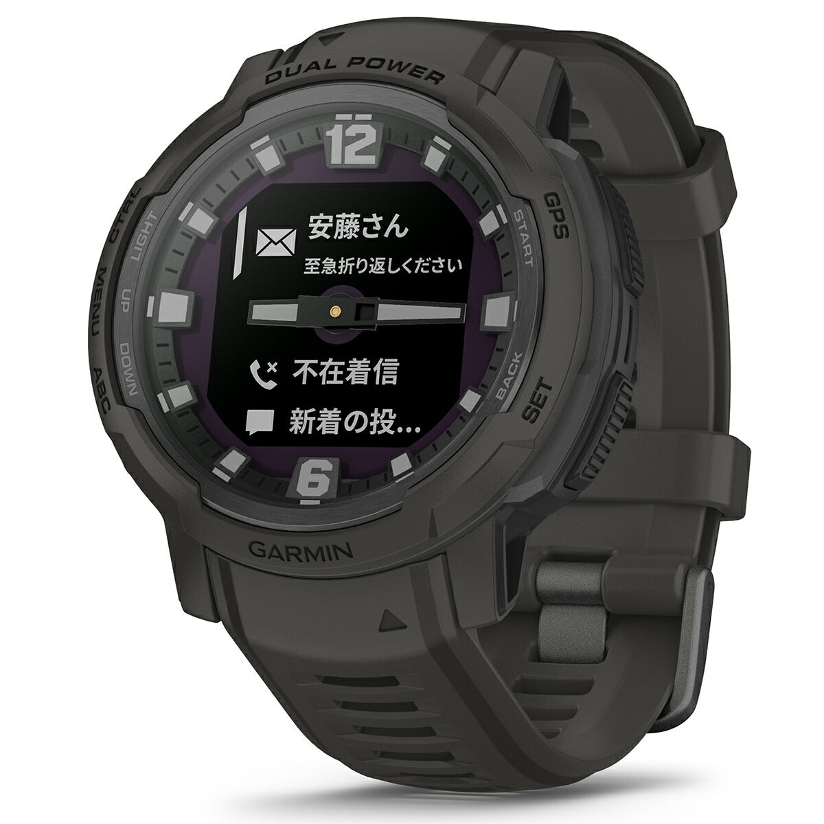 ガーミン GARMIN Instinct Crossover インスティンクト クロスオーバー デュアルパワー 010-02730-41 Dual Power Graphite GPS スマートウォッチ アウトドア 腕時計