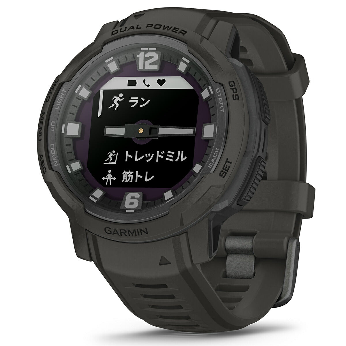 ガーミン GARMIN Instinct Crossover インスティンクト クロスオーバー デュアルパワー 010-02730-41 Dual Power Graphite GPS スマートウォッチ アウトドア 腕時計