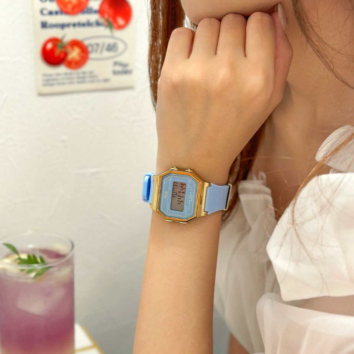 アイスウォッチ ICE-WATCH デジタル 腕時計 メンズ レディース アイスデジット レトロ ICE digit retro トランクウィルブルー スモール 022058
