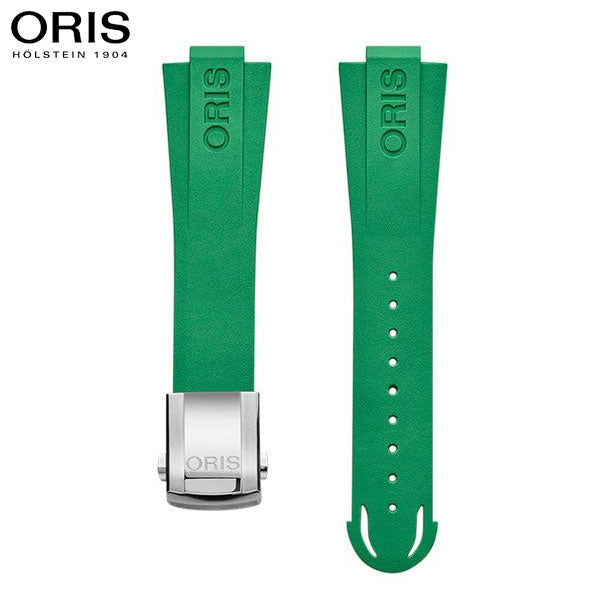 オリス ORIS アクイスデイト キャリバー400 41.5mm用 グリーンラバーストラップ 替えバンド メンズ 07 4 22 77FC
