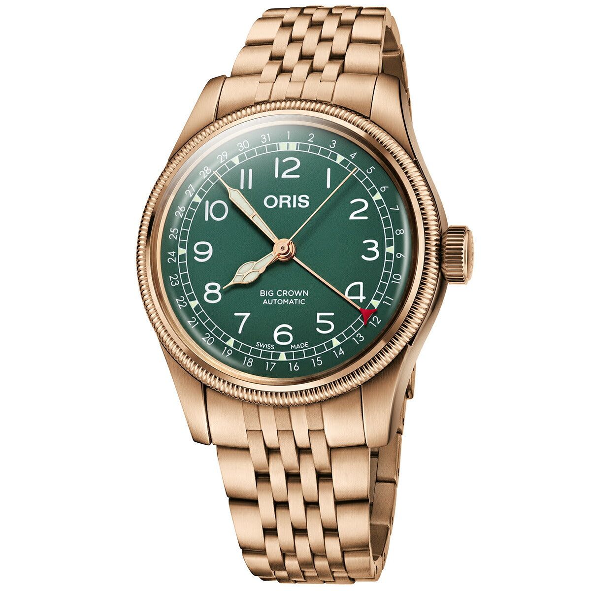 【60回分割手数料無料!】オリス ORIS ビッグクラウン ブロンズ ポインターデイト BIG CROWN 腕時計 メンズ 自動巻き 01 754 7741 3167-07 8 20 01