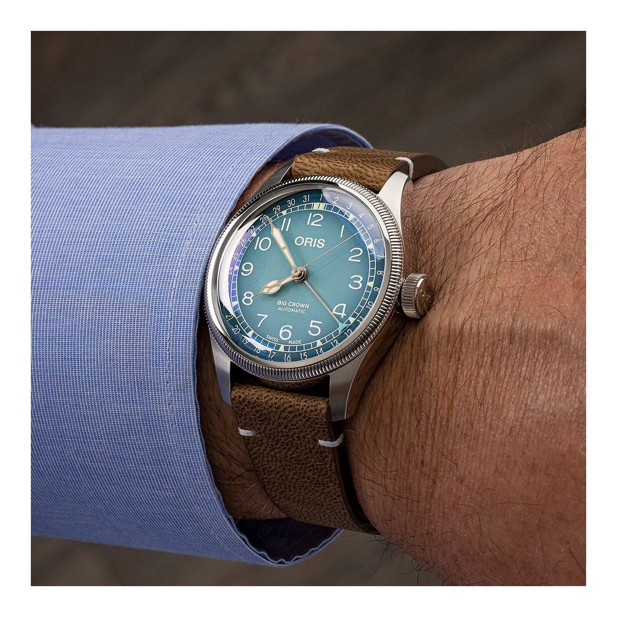 オリス ORIS ビッグクラウン ポインターデイト チェルボボランテ BIG CROWN 腕時計 メンズ 自動巻き 01 754 7779 4065-Set【60回分割手数料無料!】