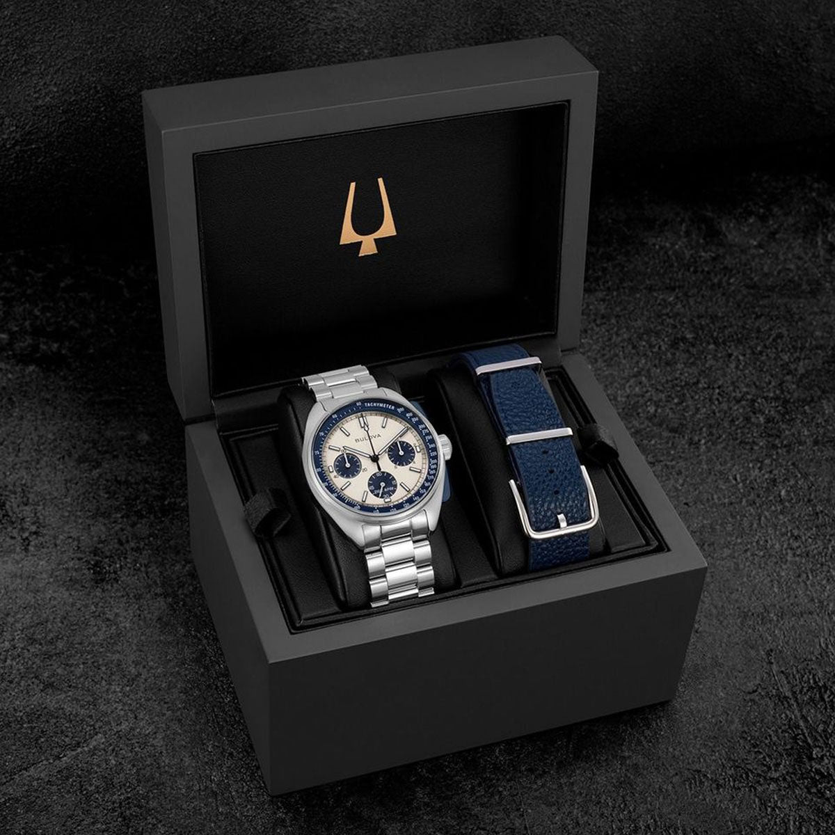 ブローバ BULOVA 腕時計 メンズ アーカイブシリーズ Archive Series ルナ パイロット クロノグラフ Lunar Pilot Chronograph 98K112 替えバンド付き【60回分割手数料無料!】