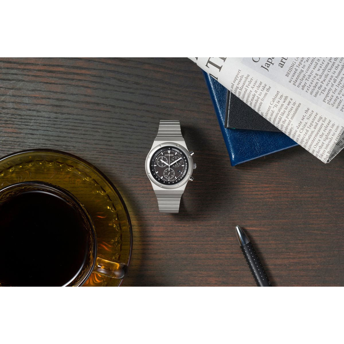 シチズンコレクション レコードレーベル 1984 chronograph 特定店取扱いモデル AT2540-57E エコドライブ ソーラー 腕時計 メンズ ブラック CITIZEN COLLECTION RECORD LABEL