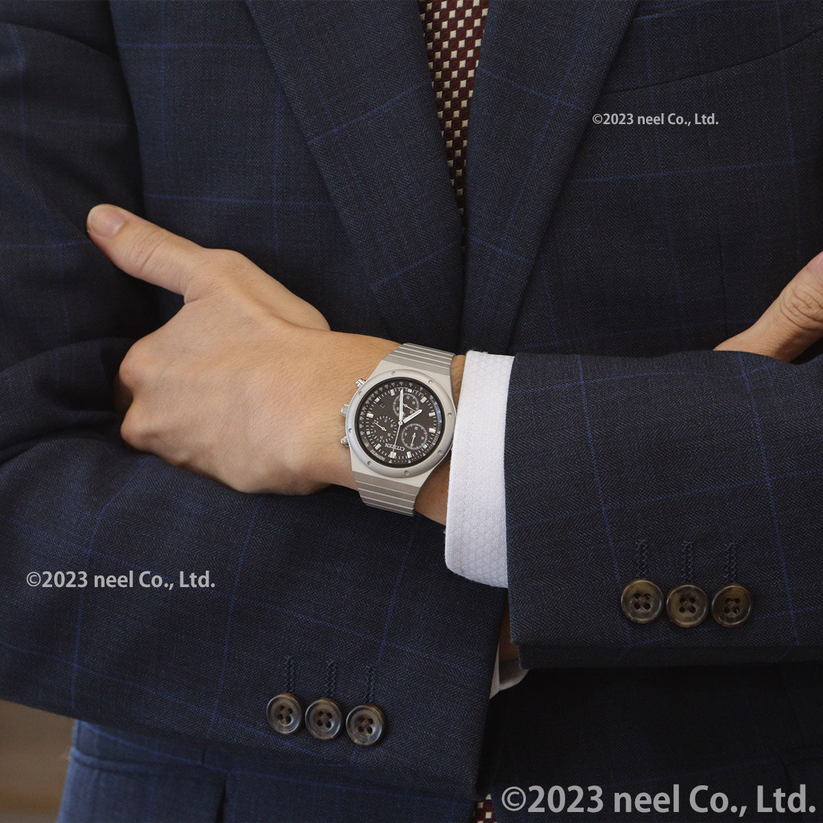 シチズンコレクション レコードレーベル 1984 chronograph 特定店取扱いモデル AT2540-57E エコドライブ ソーラー 腕時計 メンズ ブラック CITIZEN COLLECTION RECORD LABEL