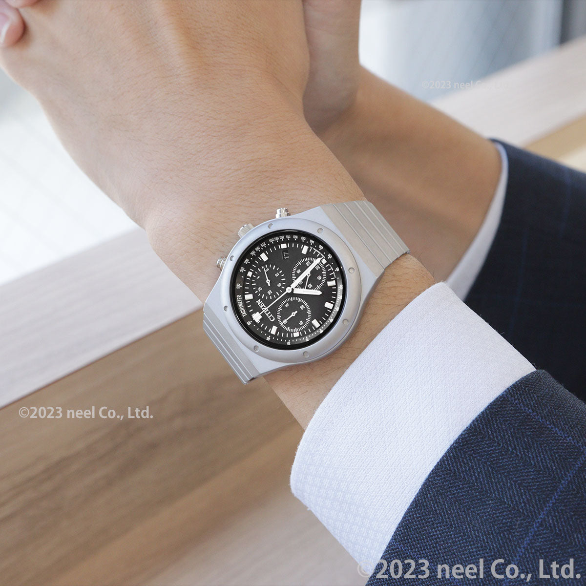 シチズンコレクション レコードレーベル 1984 chronograph 特定店取扱いモデル AT2540-57E エコドライブ ソーラー 腕時計 メンズ ブラック CITIZEN COLLECTION RECORD LABEL