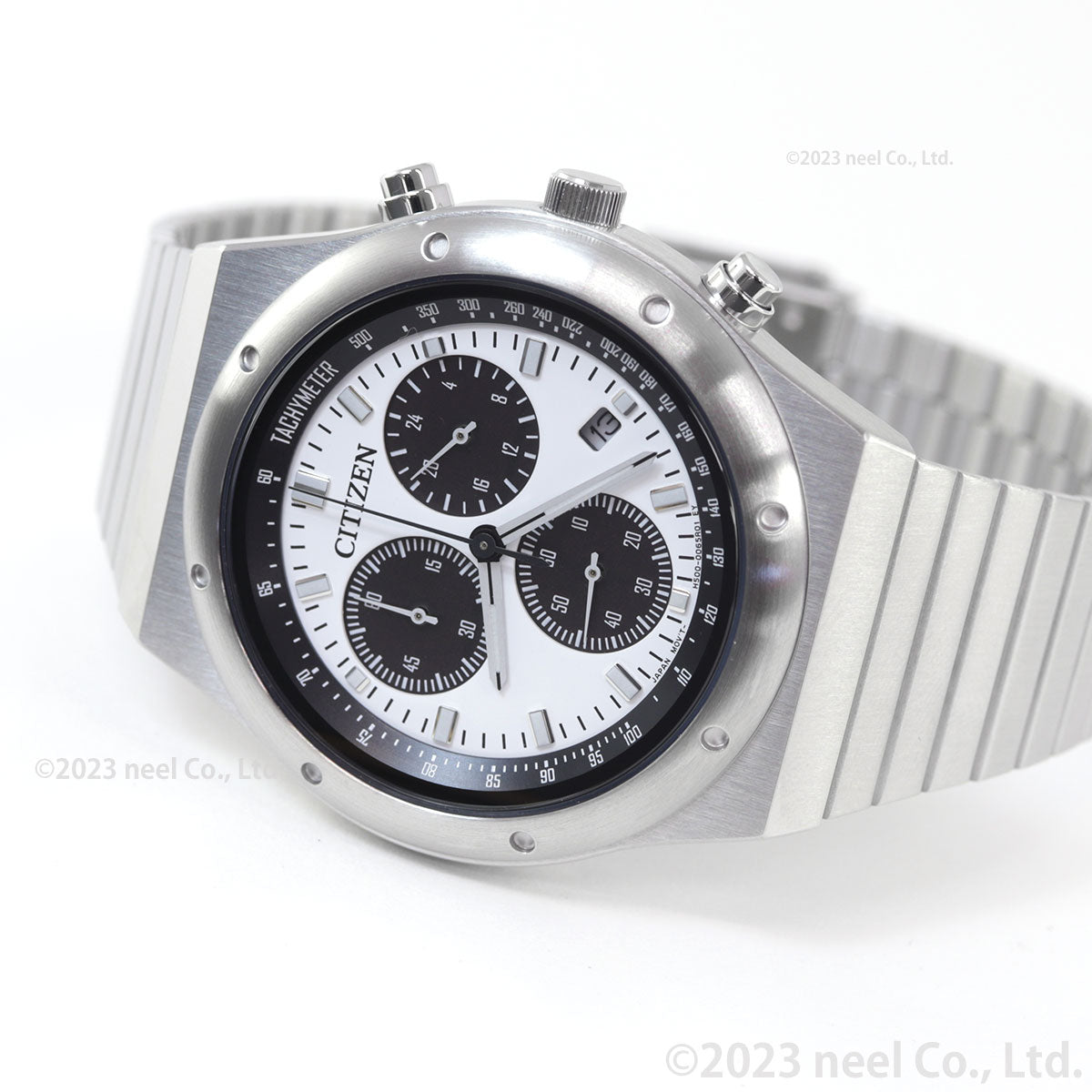 シチズンコレクション レコードレーベル 1984 chronograph 特定店取扱いモデル AT2541-54A エコドライブ ソーラー 腕時計 メンズ ホワイト CITIZEN COLLECTION RECORD LABEL