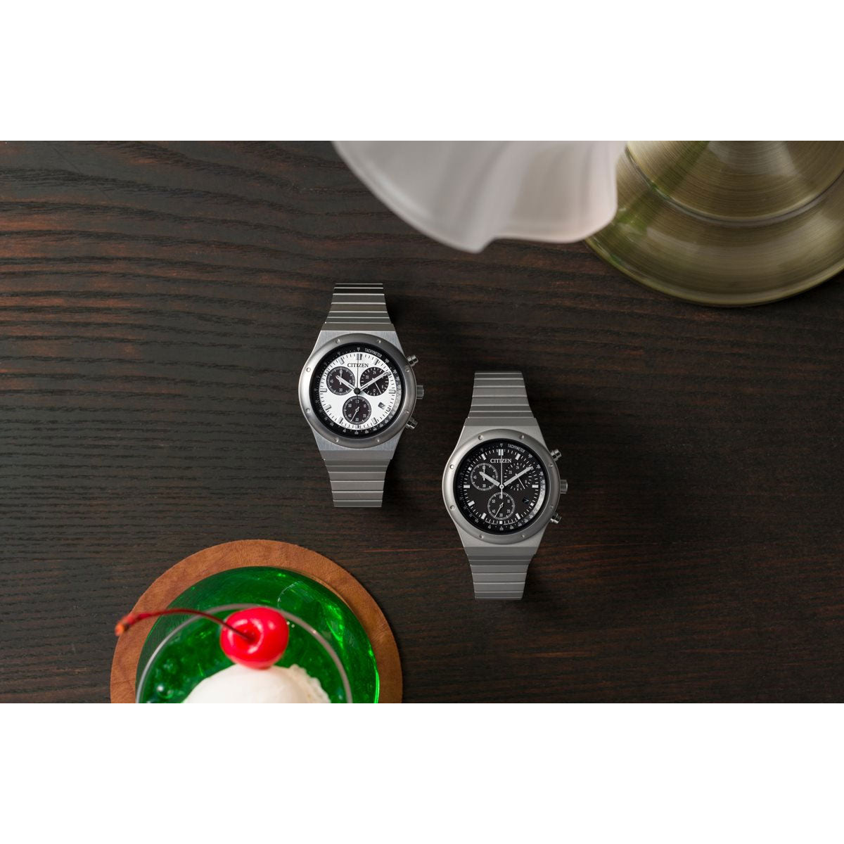 シチズンコレクション レコードレーベル 1984 chronograph 特定店取扱いモデル AT2541-54A エコドライブ ソーラー 腕時計 メンズ ホワイト CITIZEN COLLECTION RECORD LABEL