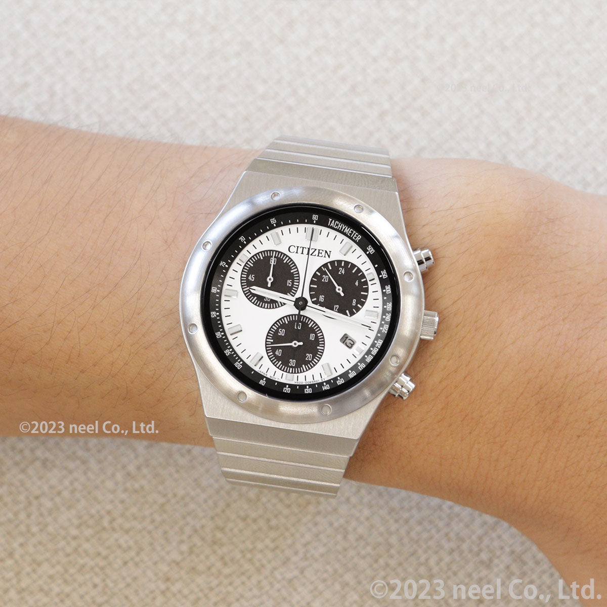 シチズンコレクション レコードレーベル 1984 chronograph 特定店取扱いモデル AT2541-54A エコドライブ ソーラー 腕時計 メンズ ホワイト CITIZEN COLLECTION RECORD LABEL