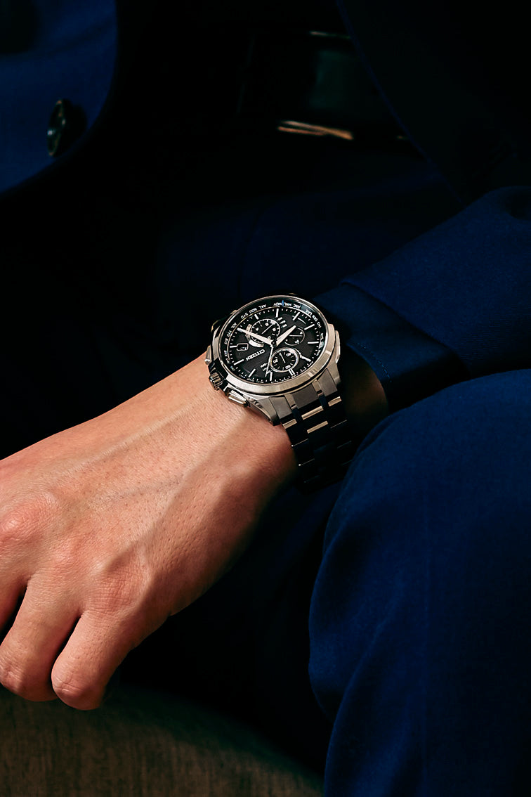 シチズン アテッサ CITIZEN ATTESA エコドライブ ソーラー 電波時計 メンズ 腕時計 ダイレクトフライト クロノグラフ AT8040-57E