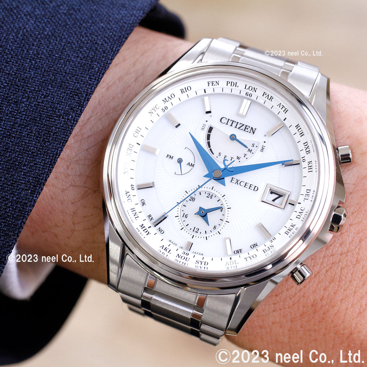 シチズン エクシード CITIZEN EXCEED エコドライブ 電波時計 45周年記念 ペアモデル メンズ 腕時計 AT9130-69W