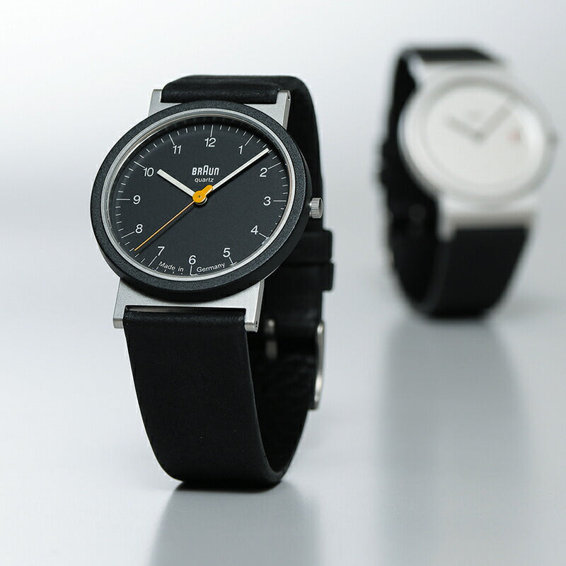 BRAUN ブラウン アナログ 腕時計 AW10 復刻 ドイツ製 ブラック レザー