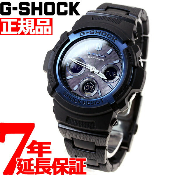 G-SHOCK 電波 ソーラー 電波時計 ブラック×ブルー 腕時計 メンズ ...