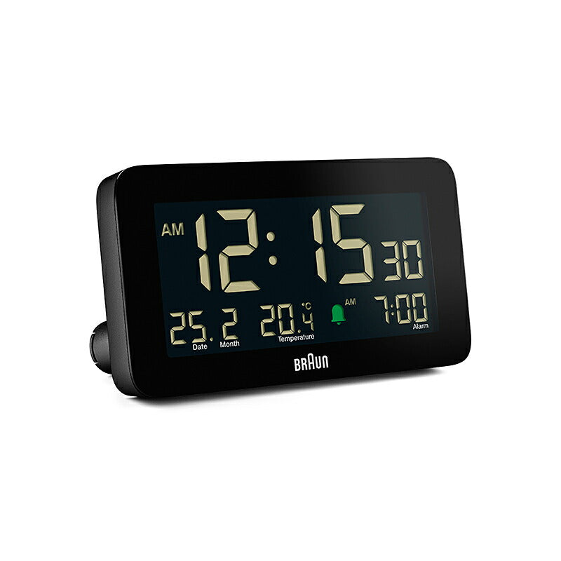 BRAUN ブラウン アラームクロック BC10B 多機能 デジタル 目覚まし時計 置時計 Digital Alarm Clock 135mm ブラック
