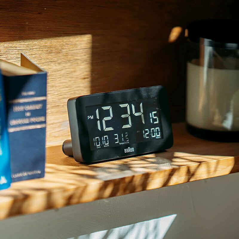 BRAUN ブラウン アラームクロック BC10B 多機能 デジタル 目覚まし時計 置時計 Digital Alarm Clock 135mm ブラック