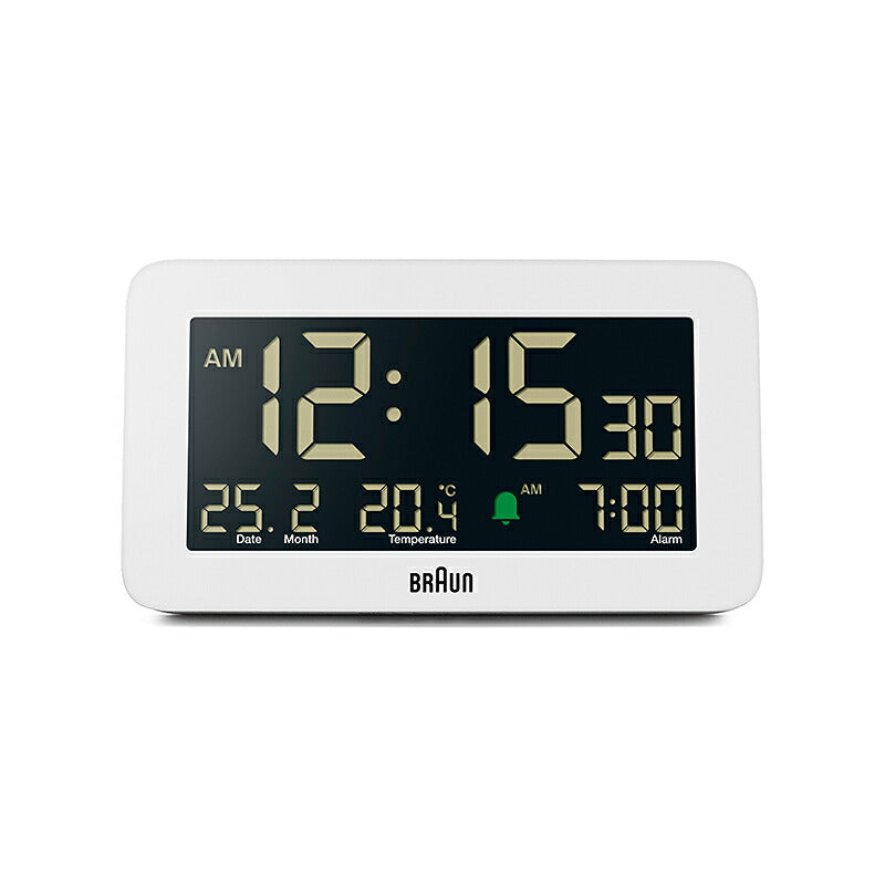 BRAUN ブラウン アラームクロック BC10W 多機能 デジタル 目覚まし時計 置時計 Digital Alarm Clock 135mm ホワイト
