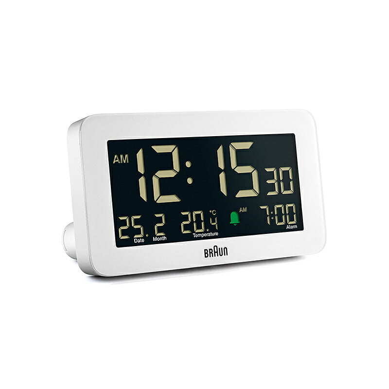 BRAUN ブラウン アラームクロック BC10W 多機能 デジタル 目覚まし時計 置時計 Digital Alarm Clock 135mm ホワイト