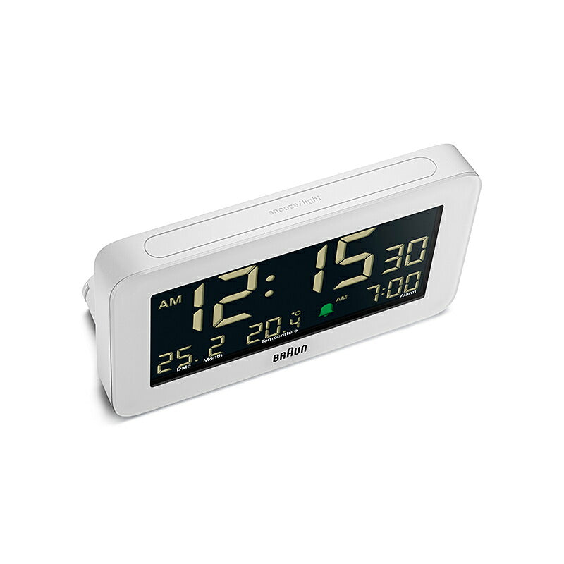BRAUN ブラウン アラームクロック BC10W 多機能 デジタル 目覚まし時計 置時計 Digital Alarm Clock 135mm ホワイト