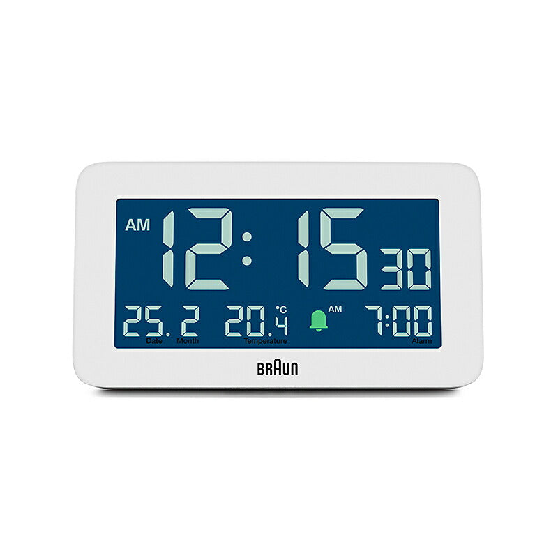 BRAUN ブラウン アラームクロック BC10W 多機能 デジタル 目覚まし時計 置時計 Digital Alarm Clock 135mm ホワイト