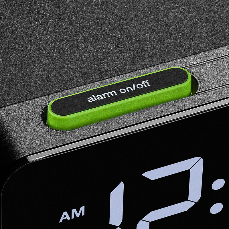 BRAUN ブラウン アラームクロック Qiワイヤレス充電 BC21B スリム デジタル 目覚まし時計 置時計 Digital Clock 140mm ブラック