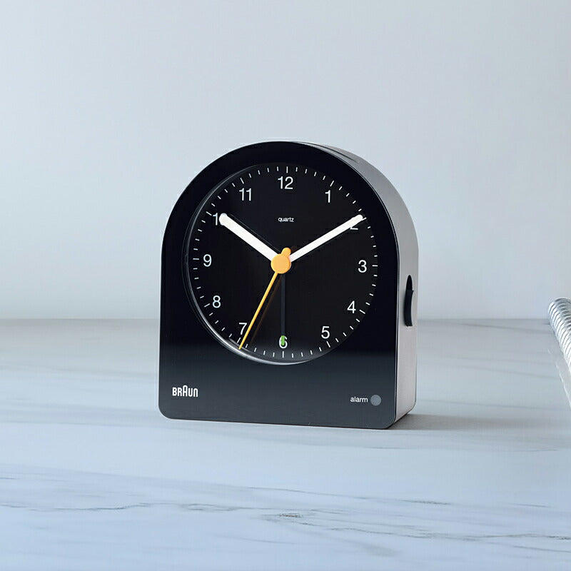 BRAUN ブラウン アラームクロック BC22B アナログ 目覚まし時計 置時計 Alarm Clock 78mm ブラック