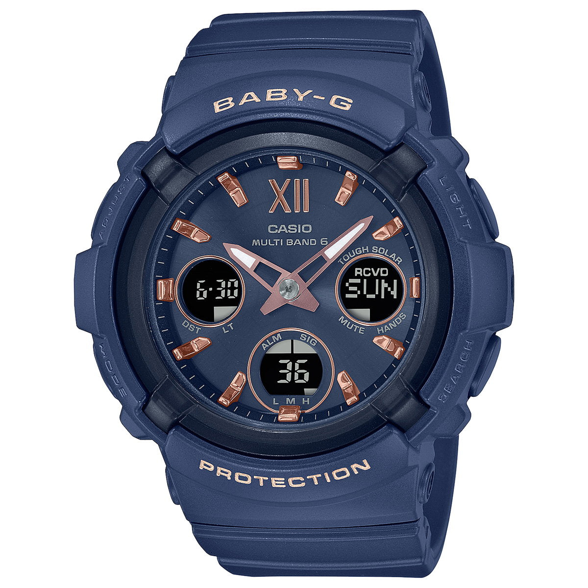 BABY-G ベビーG カシオ BGA-2800シリーズ BGA-2800-2AJF レディース 腕時計 電波ソーラー アナデジ 樹脂バンド ネイビー