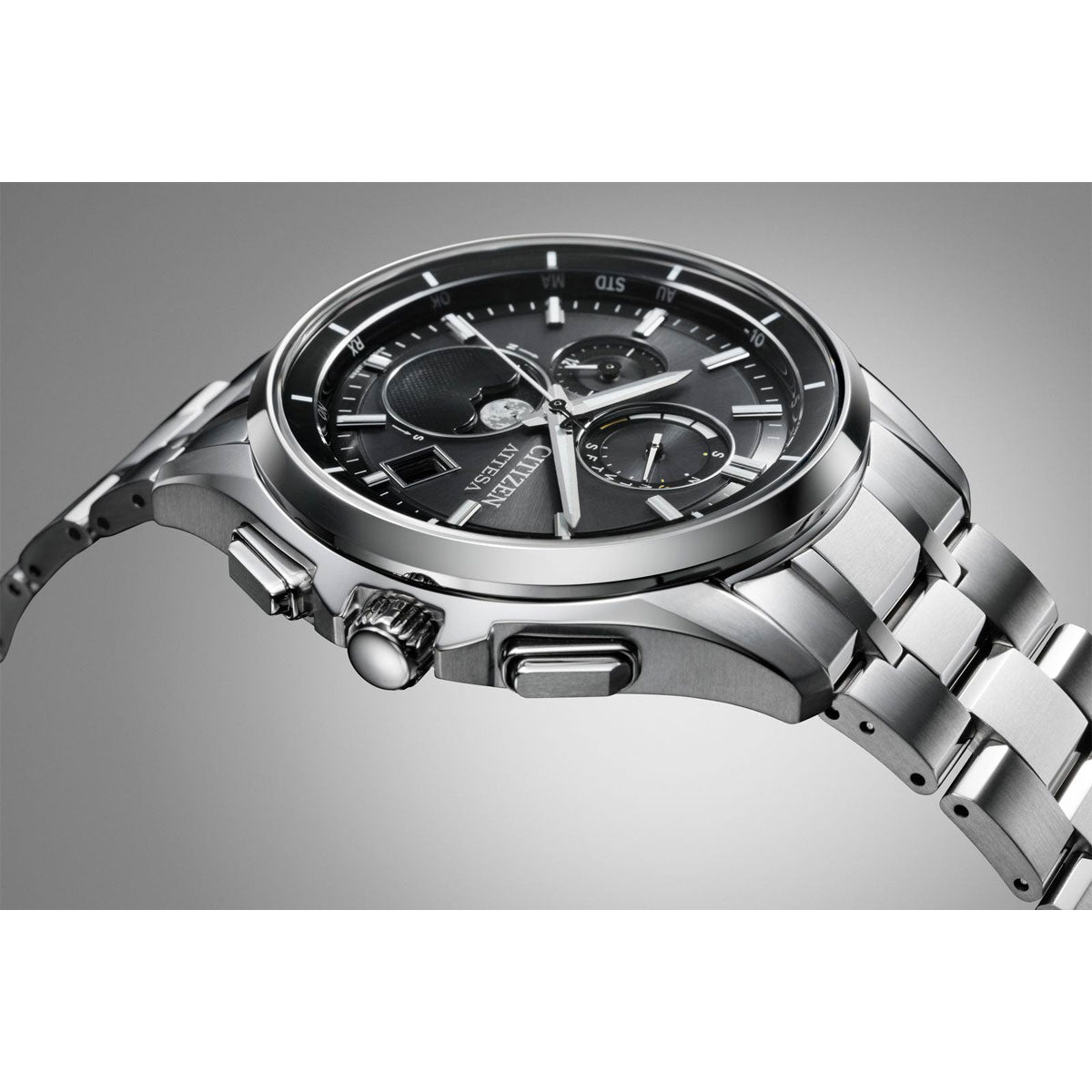 シチズン アテッサ CITIZEN ATTESA エコドライブ 電波時計 腕時計 ダイレクトフライト ムーンフェイズ BY1001-66E 月齢自動計算機能 ルナプログラム 搭載