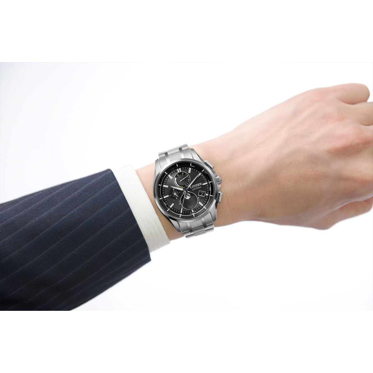 シチズン アテッサ CITIZEN ATTESA エコドライブ 電波時計 腕時計 ダイレクトフライト ムーンフェイズ BY1001-66E 月齢自動計算機能 ルナプログラム 搭載