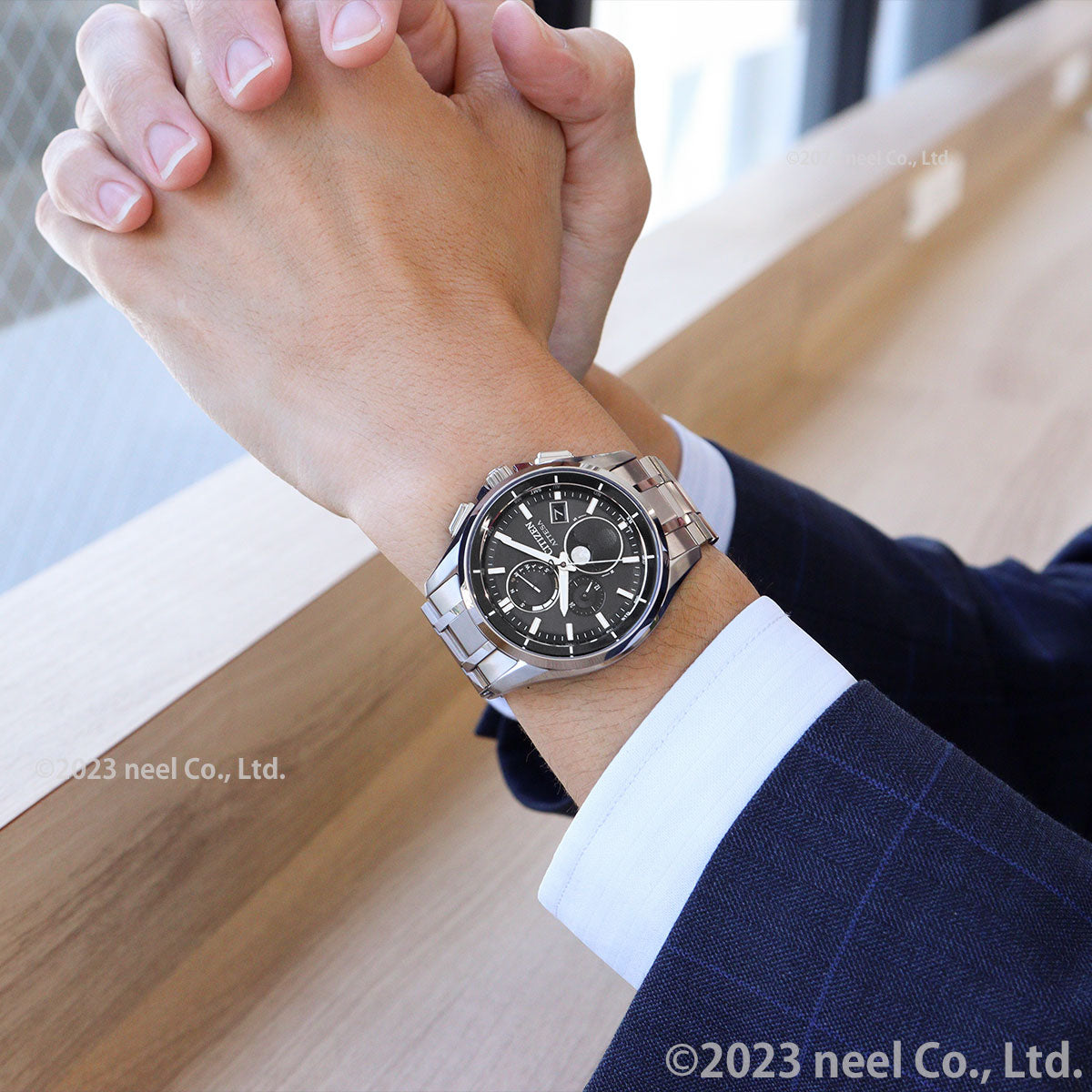 シチズン アテッサ CITIZEN ATTESA エコドライブ 電波時計 腕時計 ダイレクトフライト ムーンフェイズ BY1001-66E 月齢自動計算機能 ルナプログラム 搭載