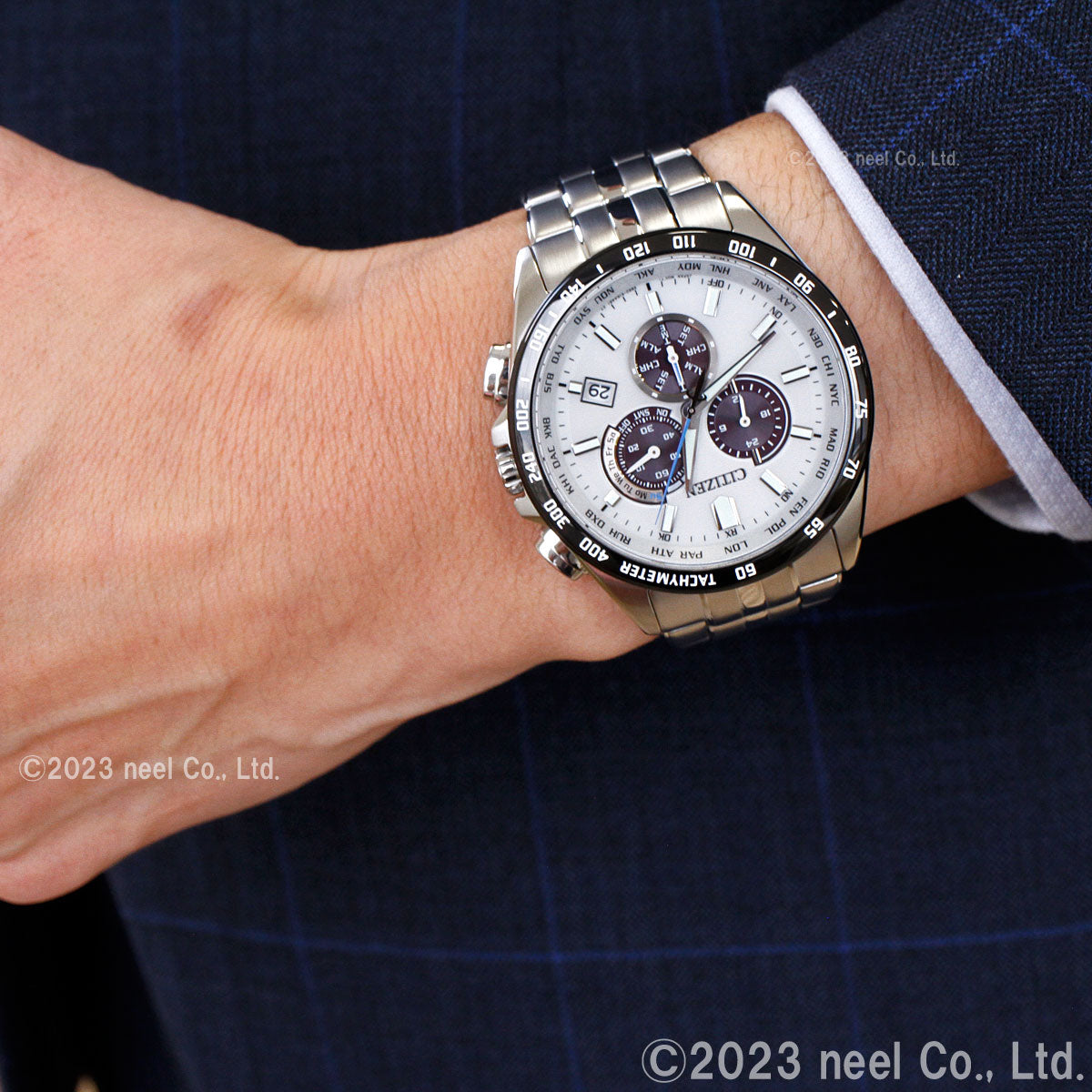 シチズンコレクション CITIZEN COLLECTION エコドライブ ソーラー 電波時計 腕時計 メンズ ダイレクトフライト クロノグラフ CB5874-90A