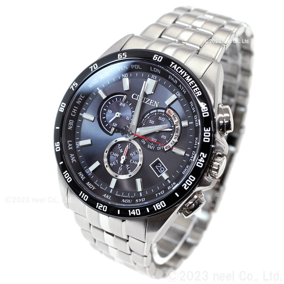 シチズンコレクション CITIZEN COLLECTION エコドライブ ソーラー 電波時計 腕時計 メンズ ダイレクトフライト クロノグラフ CB5874-90E