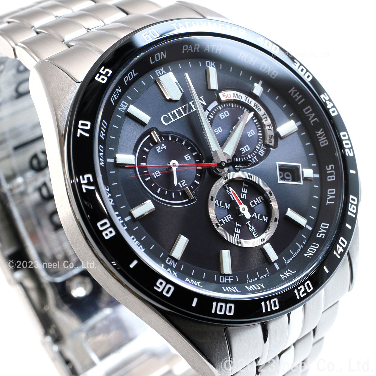 シチズンコレクション CITIZEN COLLECTION エコドライブ ソーラー 電波時計 腕時計 メンズ ダイレクトフライト クロノグラフ CB5874-90E