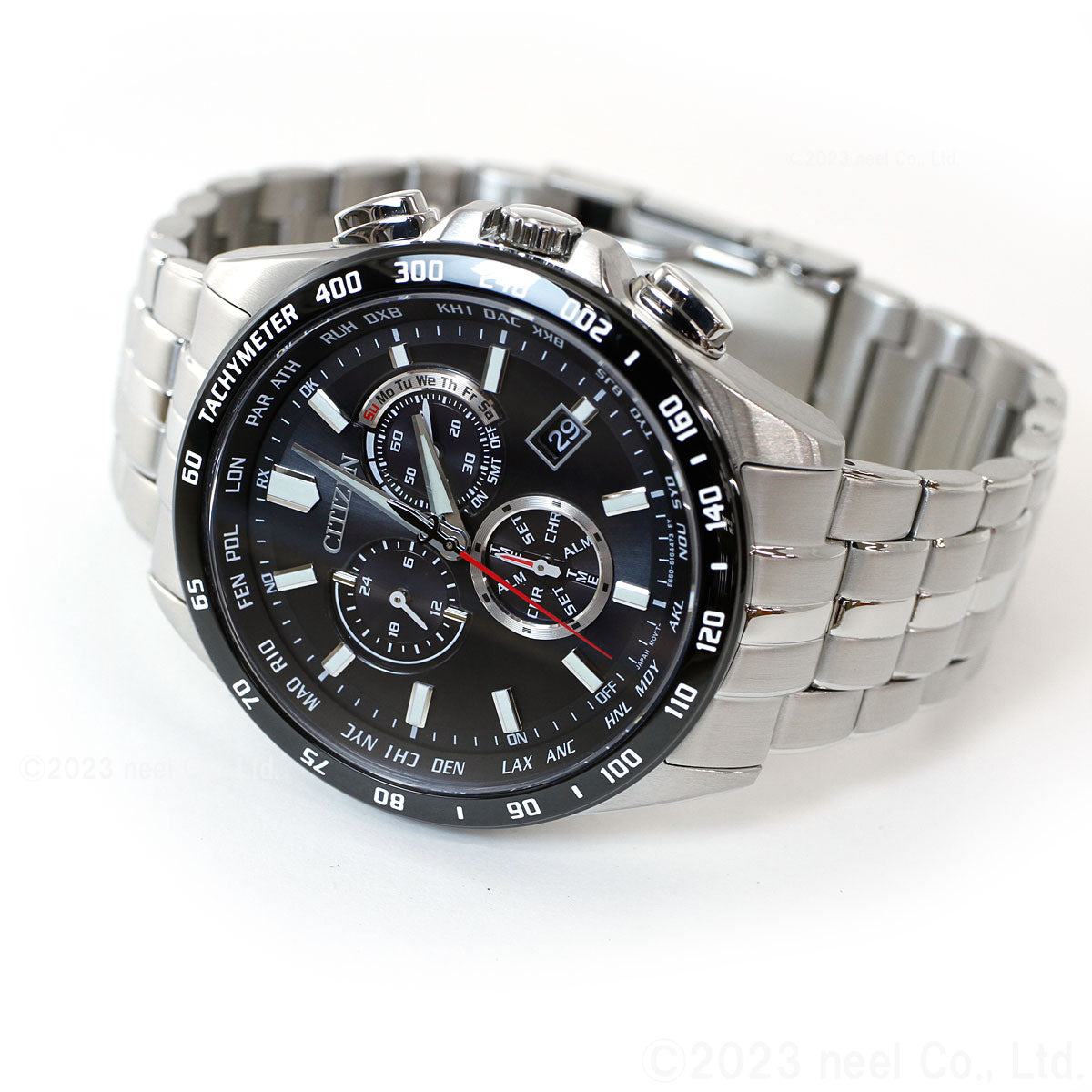 シチズンコレクション CITIZEN COLLECTION エコドライブ ソーラー 電波時計 腕時計 メンズ ダイレクトフライト クロノグラフ CB5874-90E