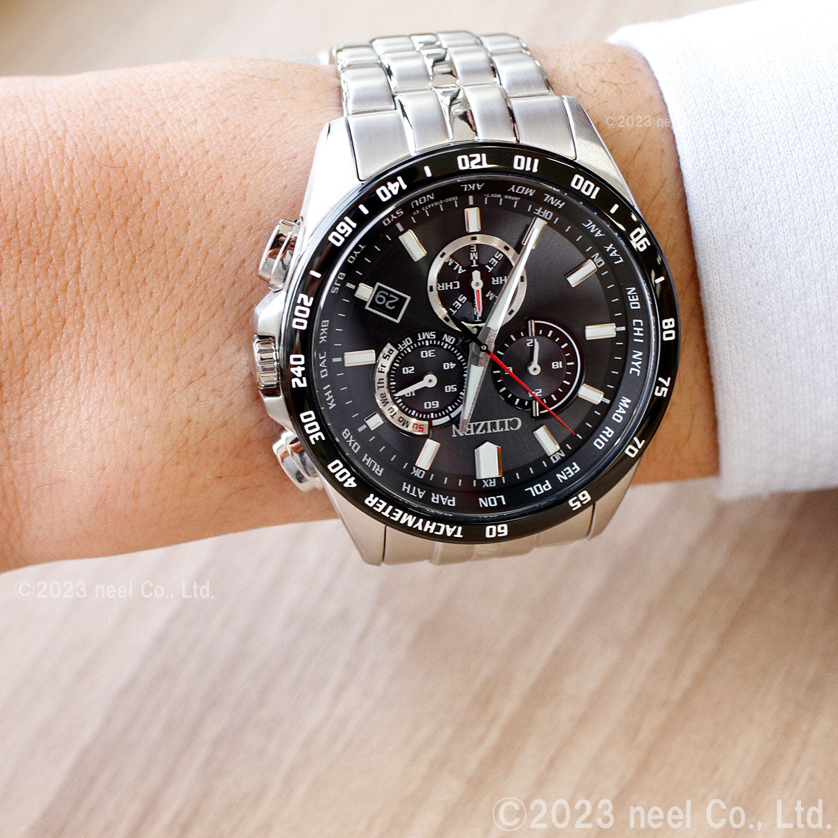 シチズンコレクション CITIZEN COLLECTION エコドライブ ソーラー 電波時計 腕時計 メンズ ダイレクトフライト クロノグラフ CB5874-90E