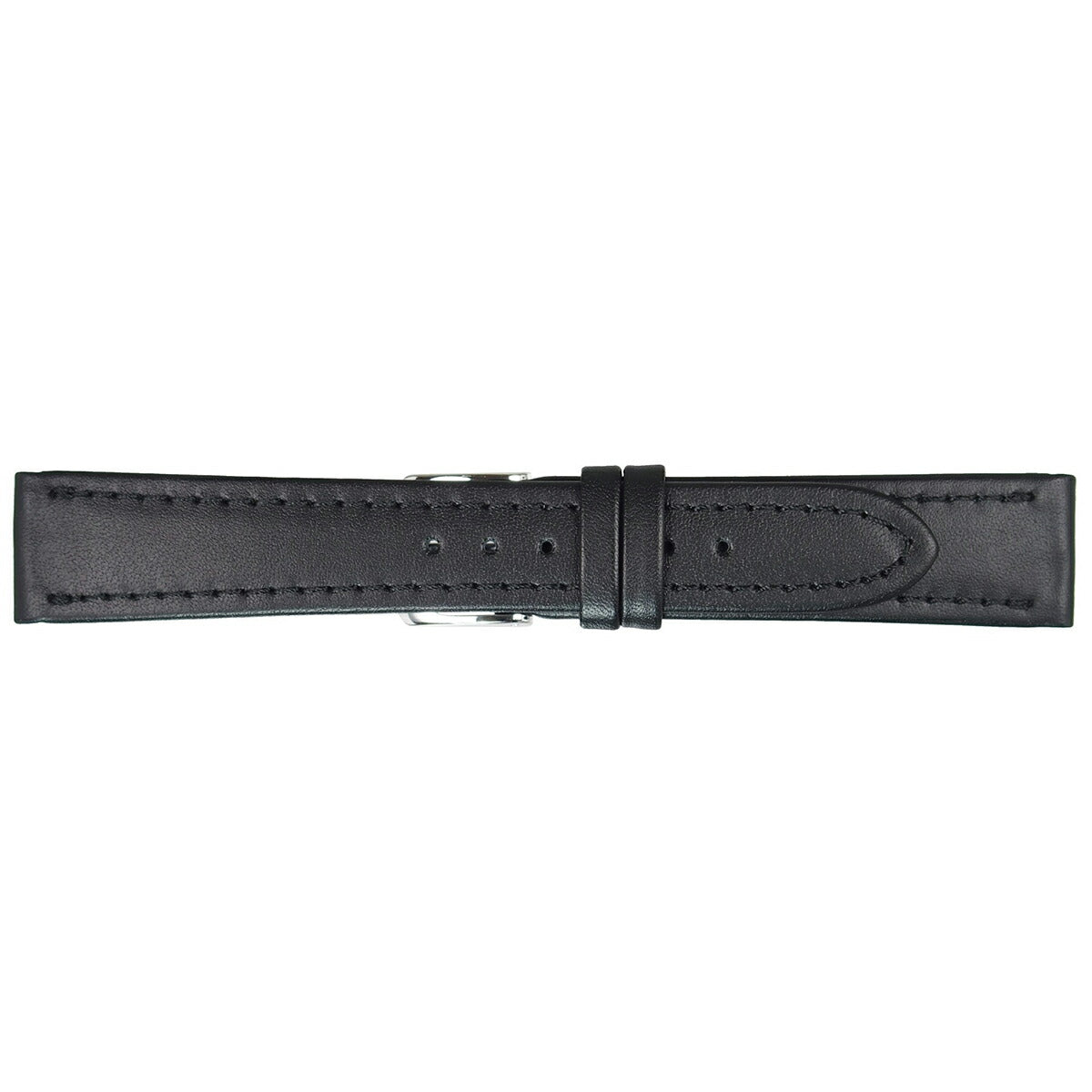 ミモザ MIMOSA 腕時計 替えバンド ベルト レディース Eカーフ カーフ 6mm ブラック/シルバー 時計 時計バンド 時計ベルト 革 牛革