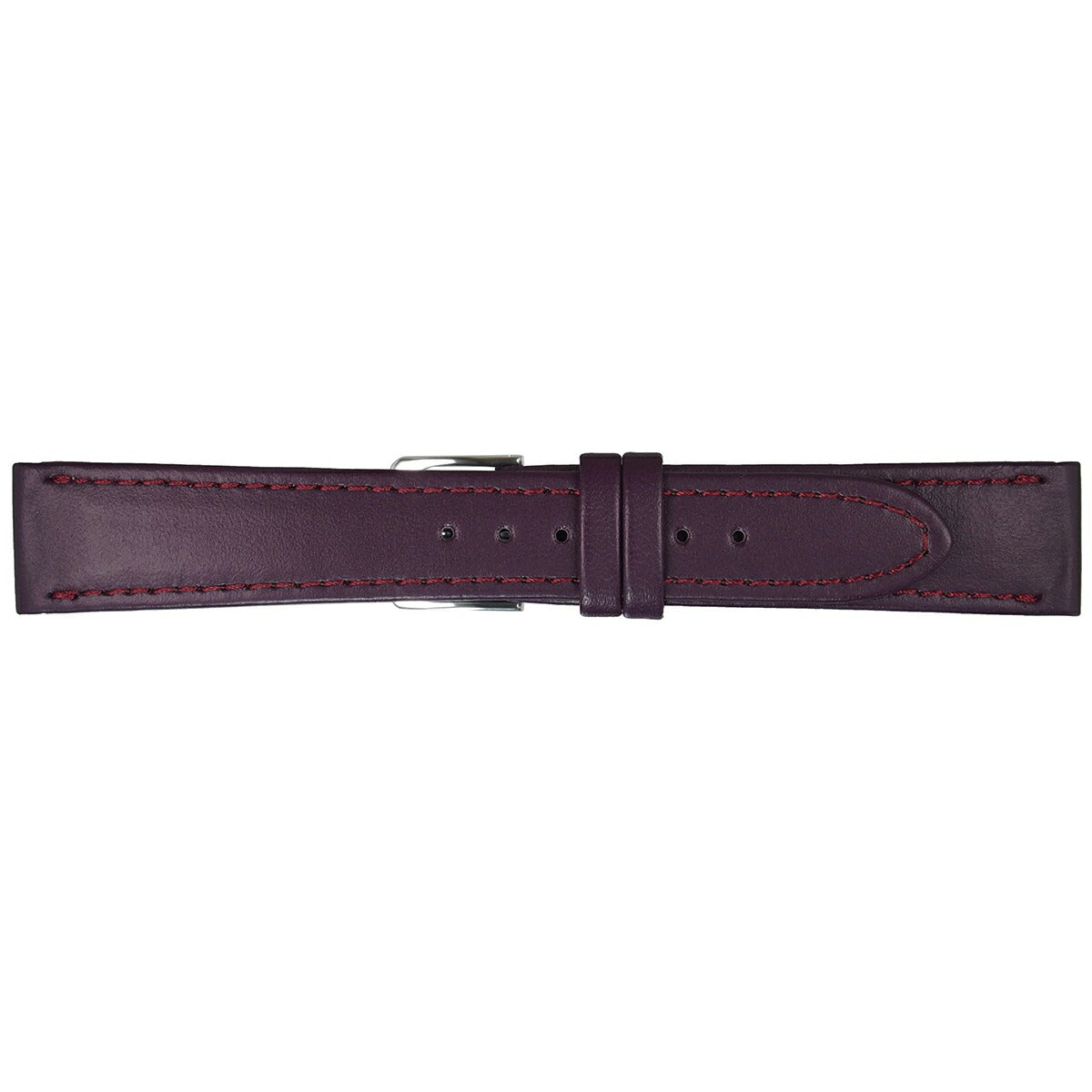 ミモザ MIMOSA 腕時計 替えバンド ベルト メンズ Eカーフ カーフ 20mm ワイン/シルバー 時計 時計バンド 時計ベルト 革 牛革