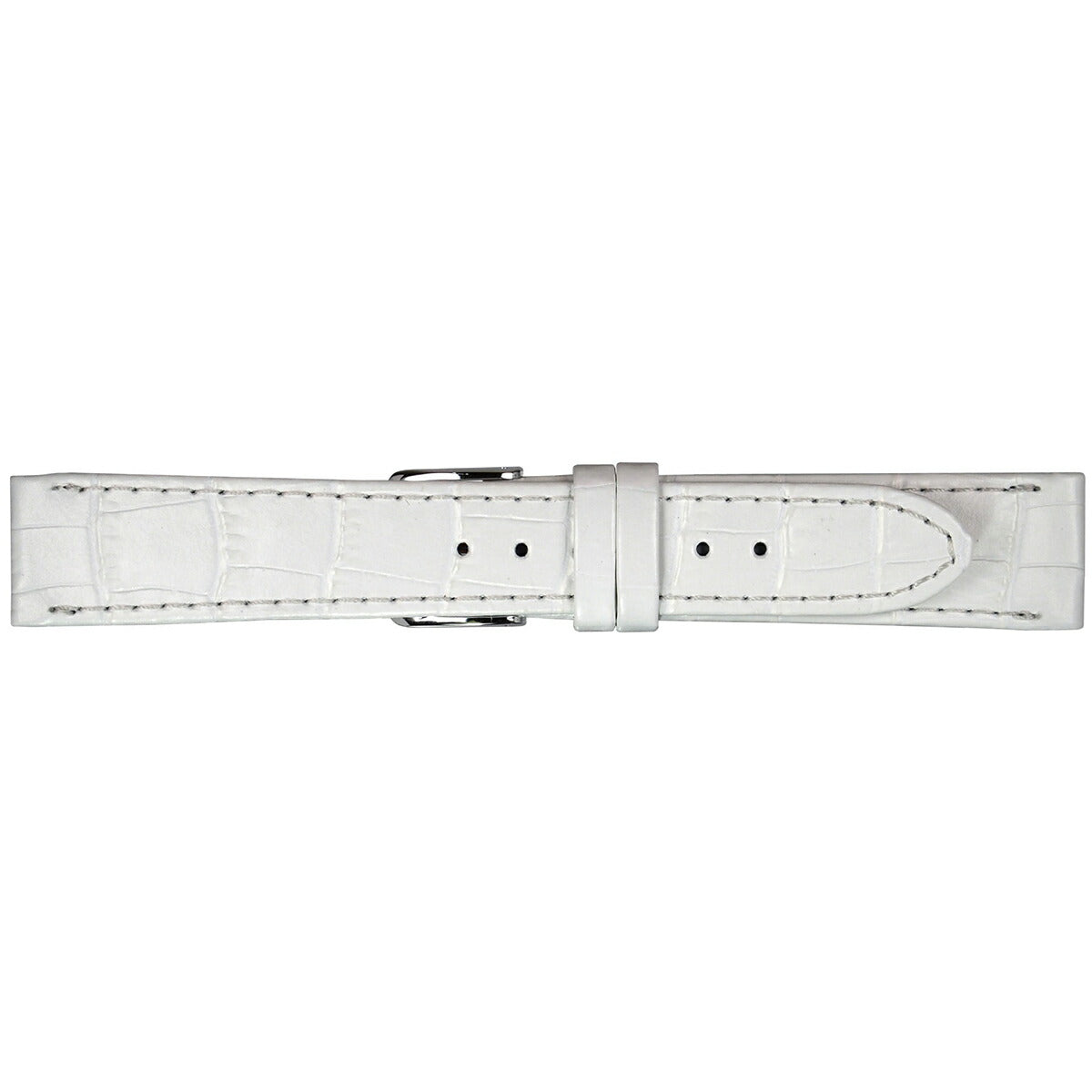 ミモザ MIMOSA 腕時計 替えバンド ベルト メンズ P型押ワニ カーフ 20mm ホワイト/シルバー 時計 時計バンド 時計ベルト 革 牛革