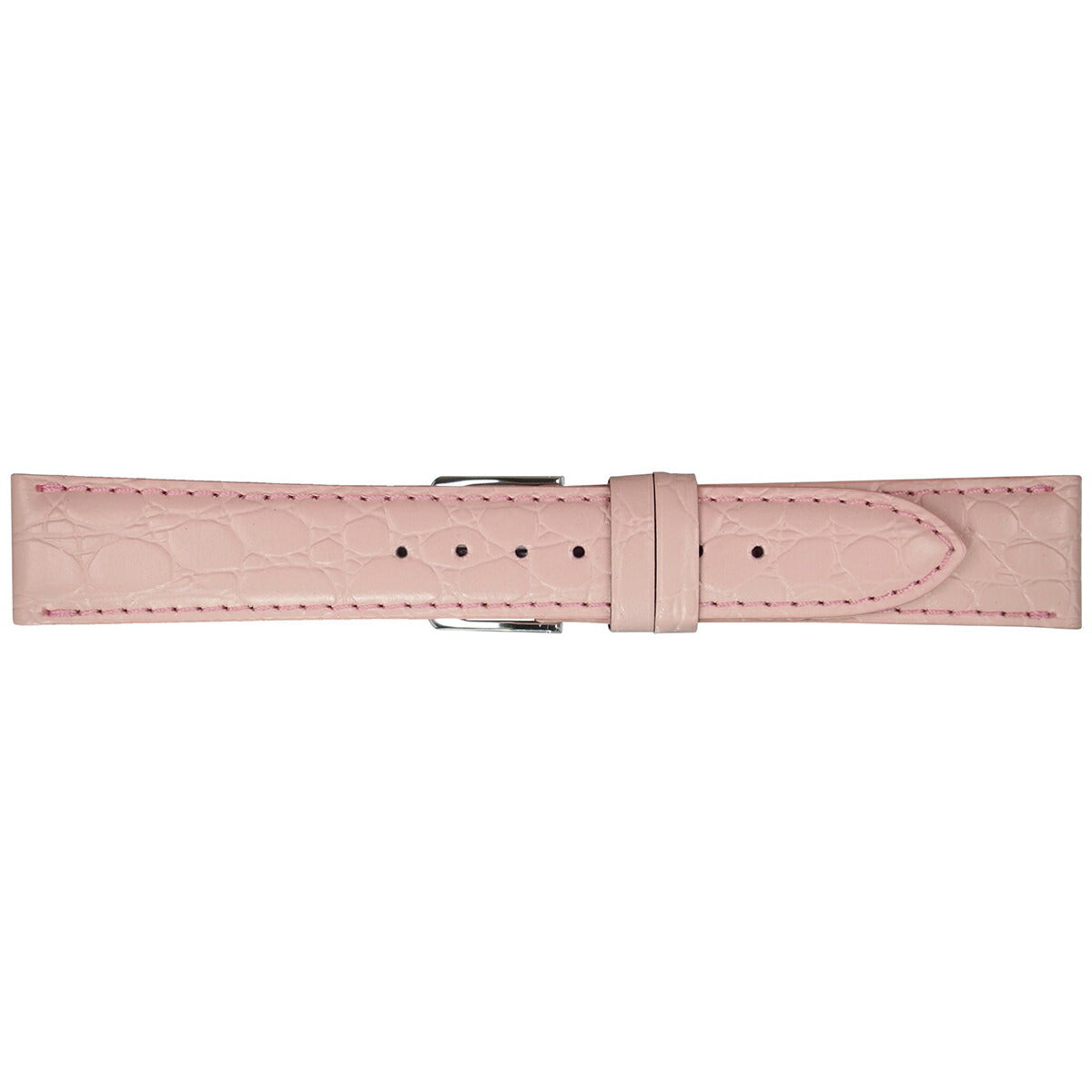 ミモザ MIMOSA 腕時計 替えバンド ベルト メンズ PRA型押ワニ カーフ 18mm ピンク/シルバー 時計 時計バンド 時計ベルト 革 牛革