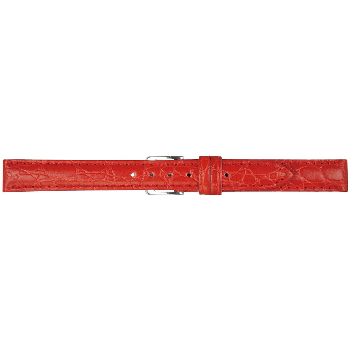 ミモザ MIMOSA 腕時計 替えバンド ベルト レディース PRA型押ワニ カーフ 12mm レッド/シルバー 時計 時計バンド 時計ベルト 革 牛革
