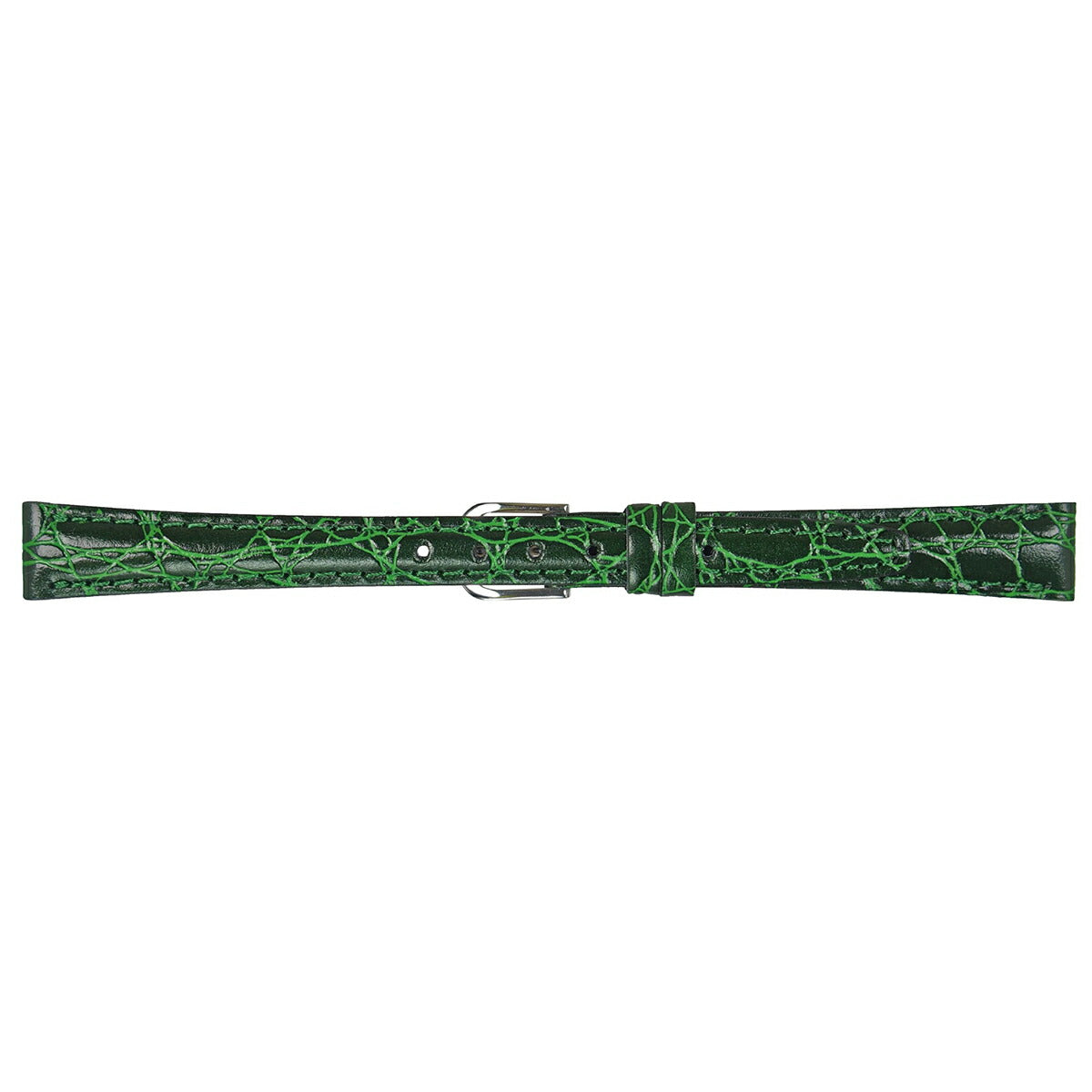 ミモザ MIMOSA 腕時計 替えバンド ベルト レディース RA型押ワニ カーフ 13mm グリーン/シルバー 時計 時計バンド 時計ベルト 革 牛革