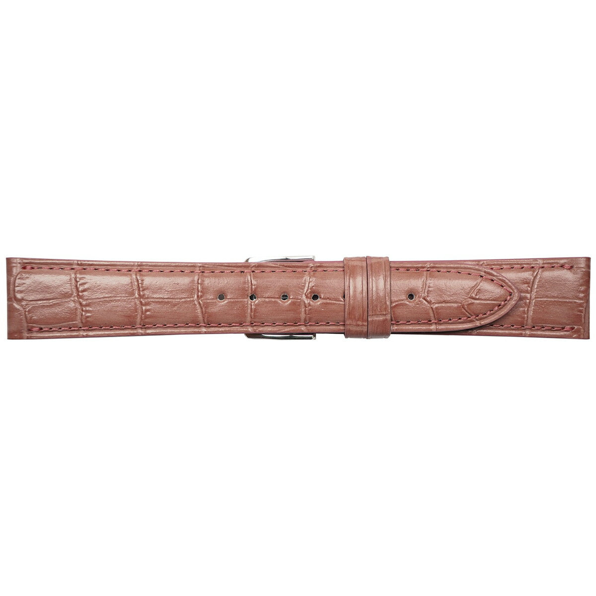 ミモザ MIMOSA 腕時計 替えバンド ベルト メンズ SY型押ワニ カーフ 16mm オールドローズ/シルバー 時計 時計バンド 時計ベルト 革 牛革