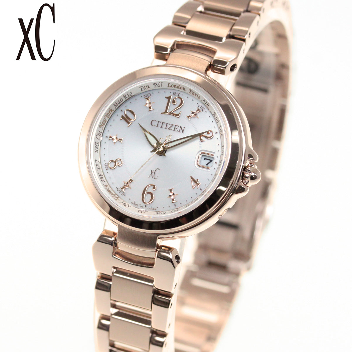 シチズン クロスシー CITIZEN xC エコドライブ 電波時計 ハッピーフライト 腕時計 レディース basic collection EC1037-51A