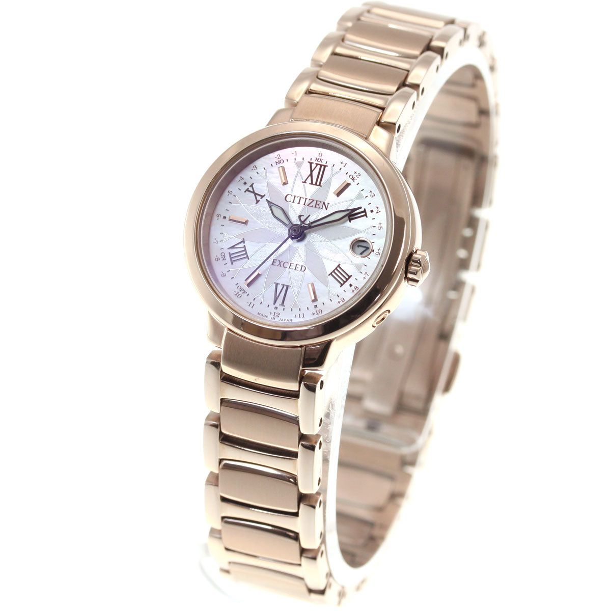 シチズン エクシード サクラピンク エコドライブ 電波時計 レディース 腕時計 ティタニアライン ハッピーフライト TITANIA LINE HAPPY FLIGHT CITIZEN EXCEED ES9322-57W