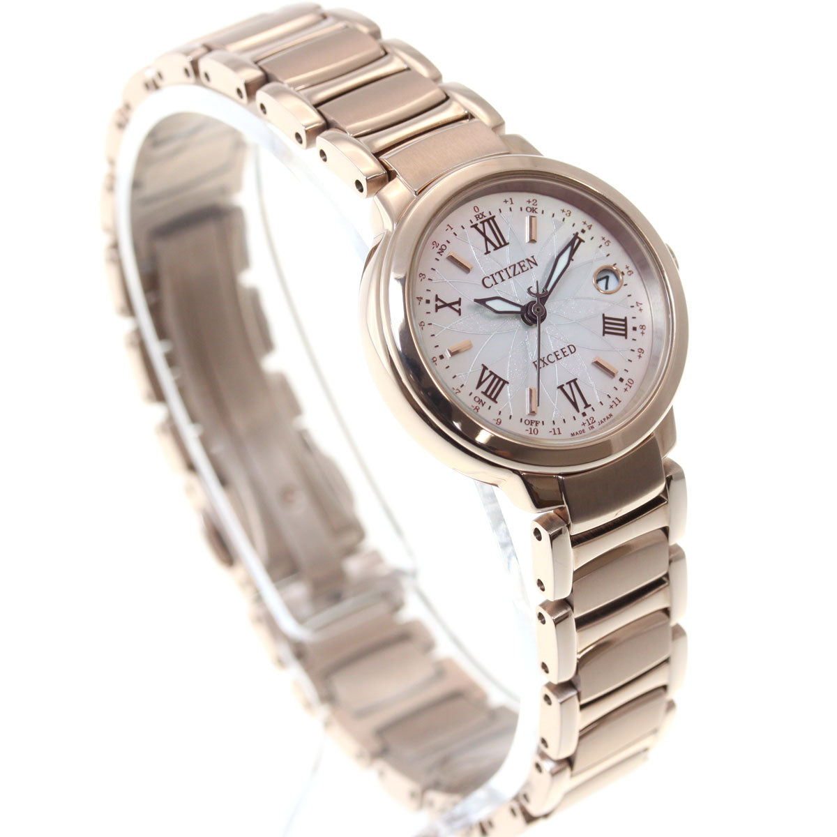 シチズン エクシード サクラピンク エコドライブ 電波時計 レディース 腕時計 ティタニアライン ハッピーフライト TITANIA LINE HAPPY FLIGHT CITIZEN EXCEED ES9322-57W
