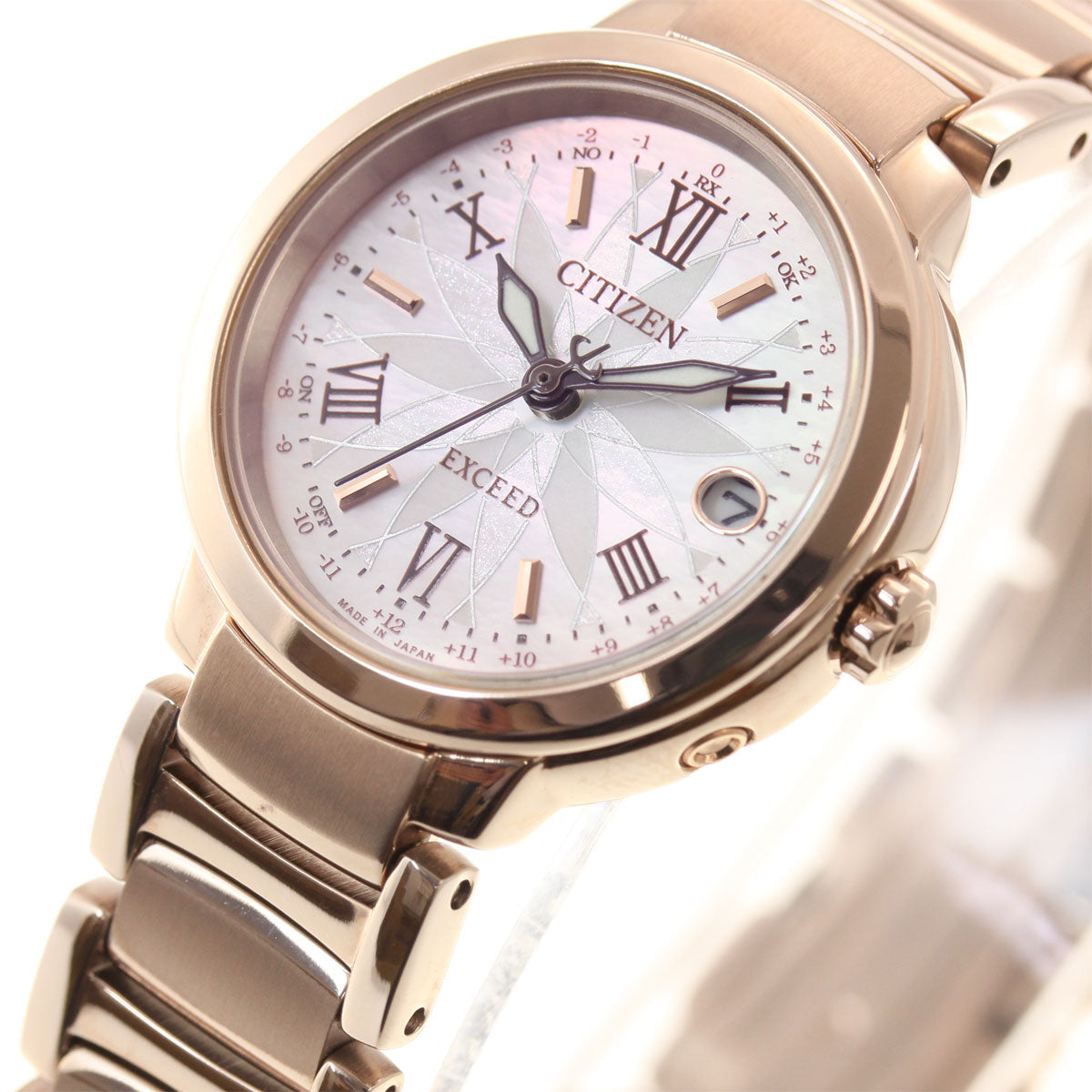 シチズン エクシード サクラピンク エコドライブ 電波時計 レディース 腕時計 ティタニアライン ハッピーフライト TITANIA LINE HAPPY FLIGHT CITIZEN EXCEED ES9322-57W